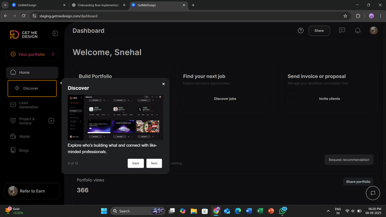 Onboarding Flow for GetMeDesign