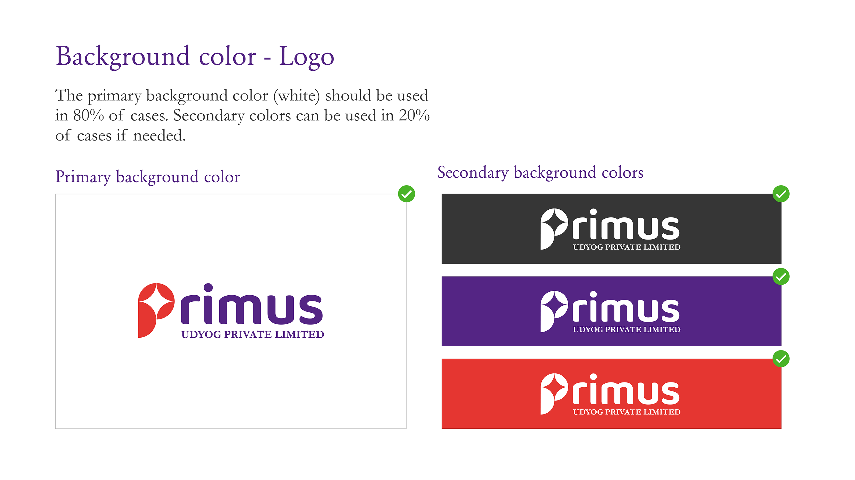 BRAND GUIDELINE - PRIMUS UDYOG PVT LTD