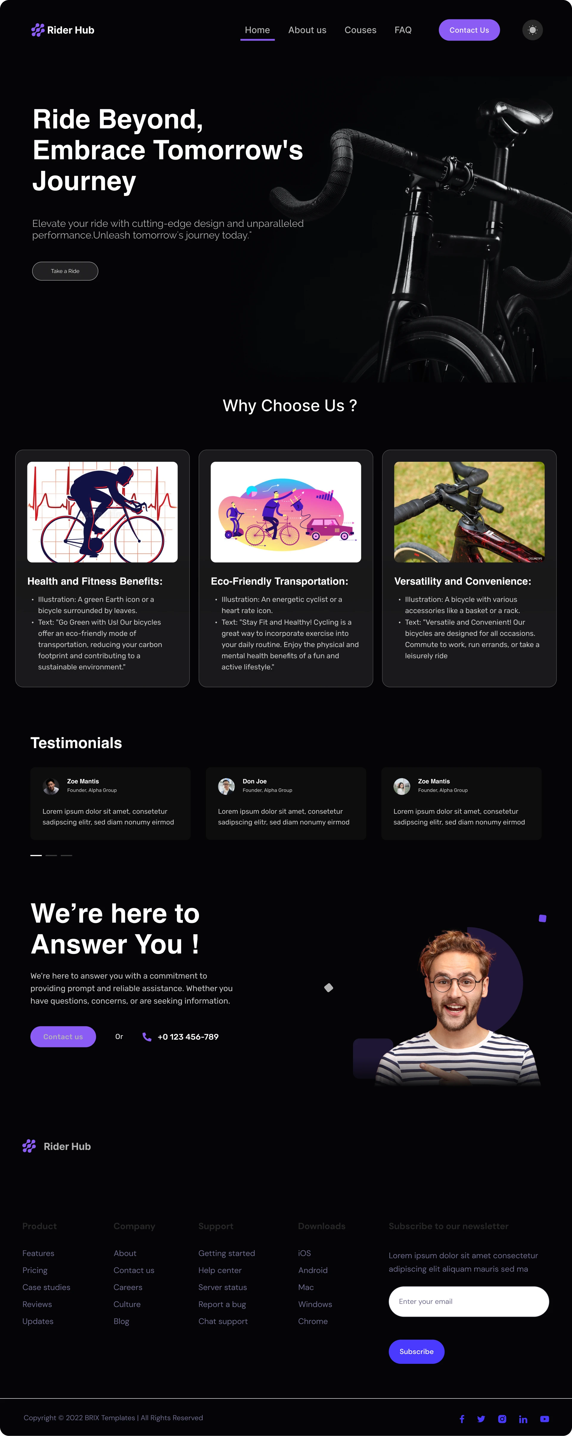 Ride Hub - Landing Page