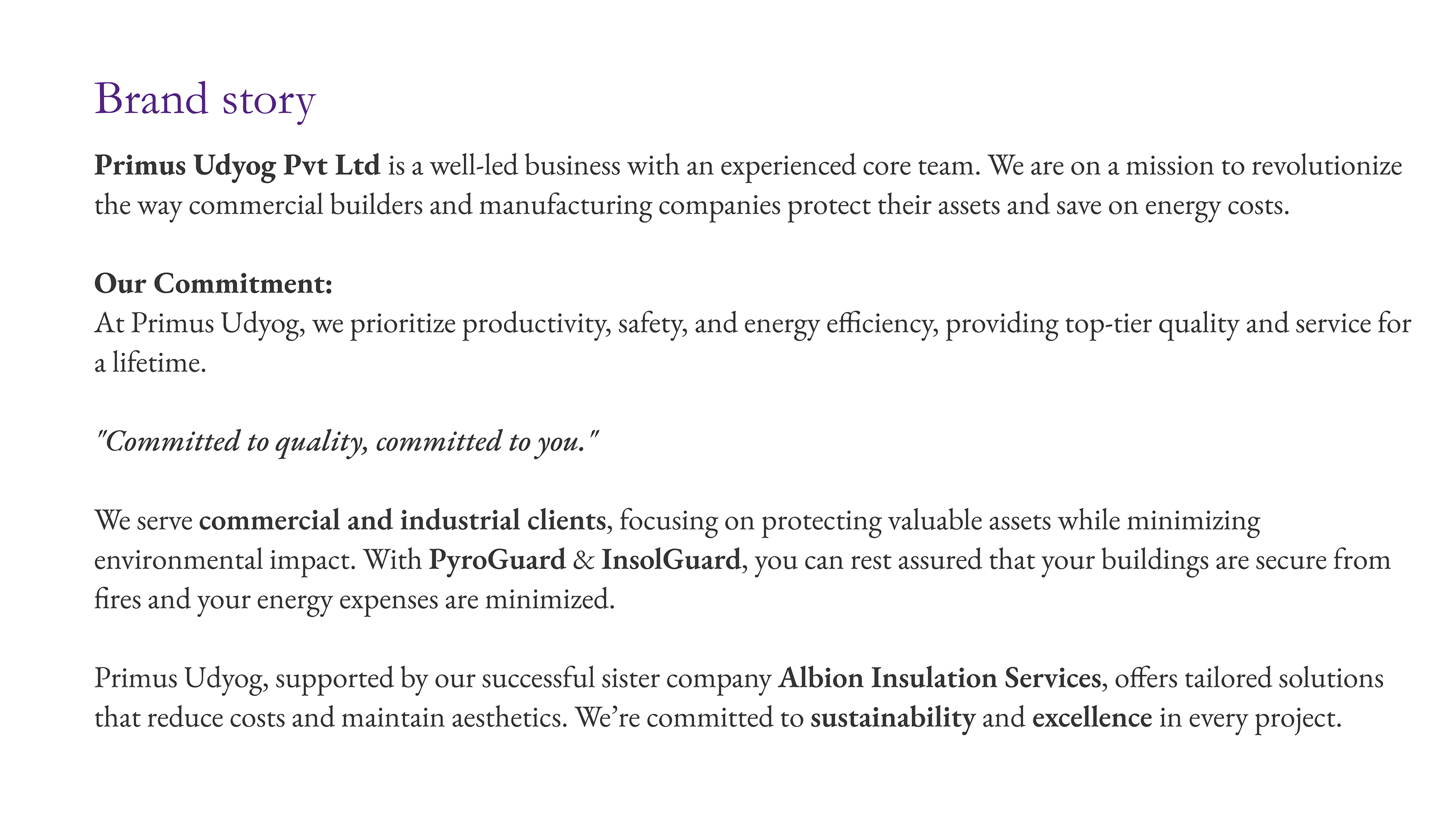 BRAND GUIDELINE - PRIMUS UDYOG PVT LTD