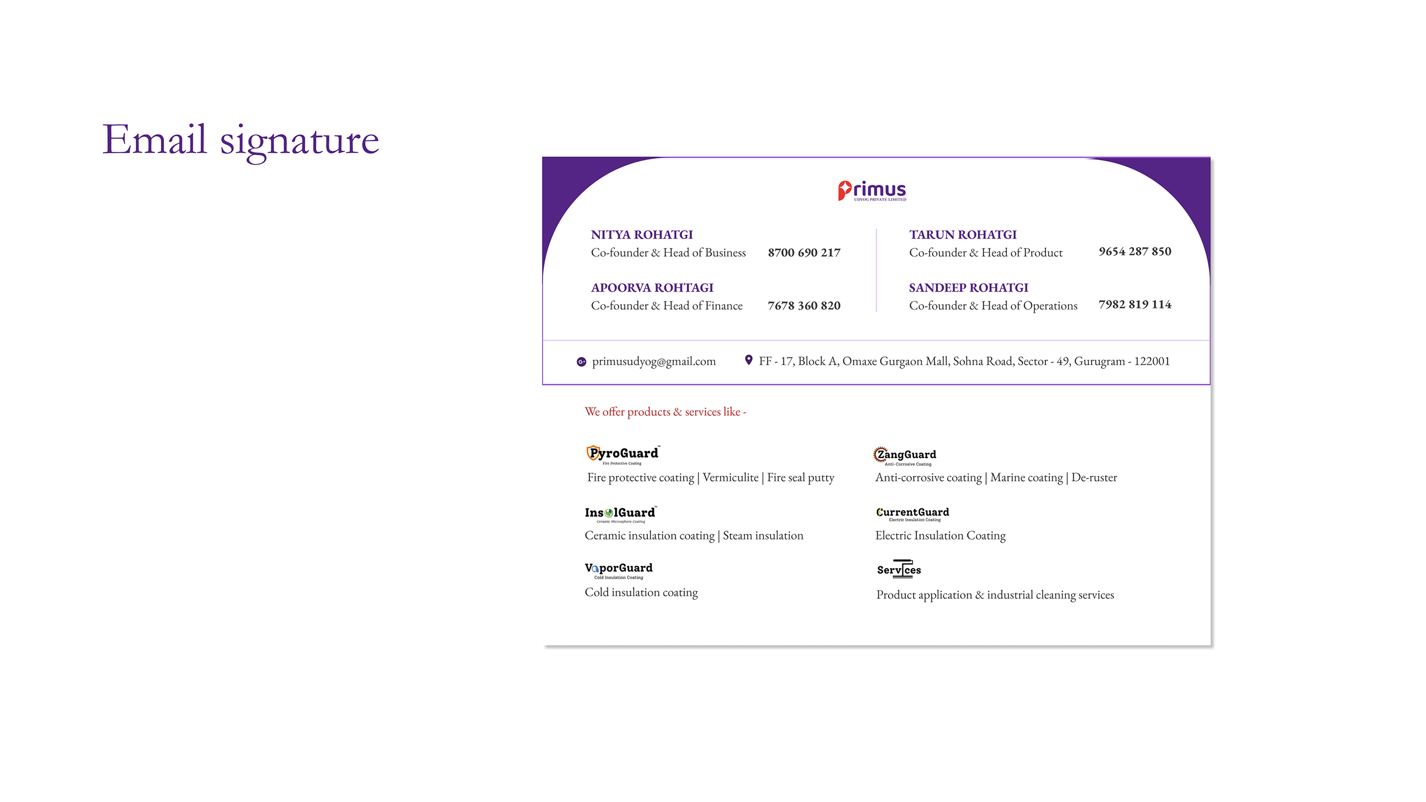 BRAND GUIDELINE - PRIMUS UDYOG PVT LTD