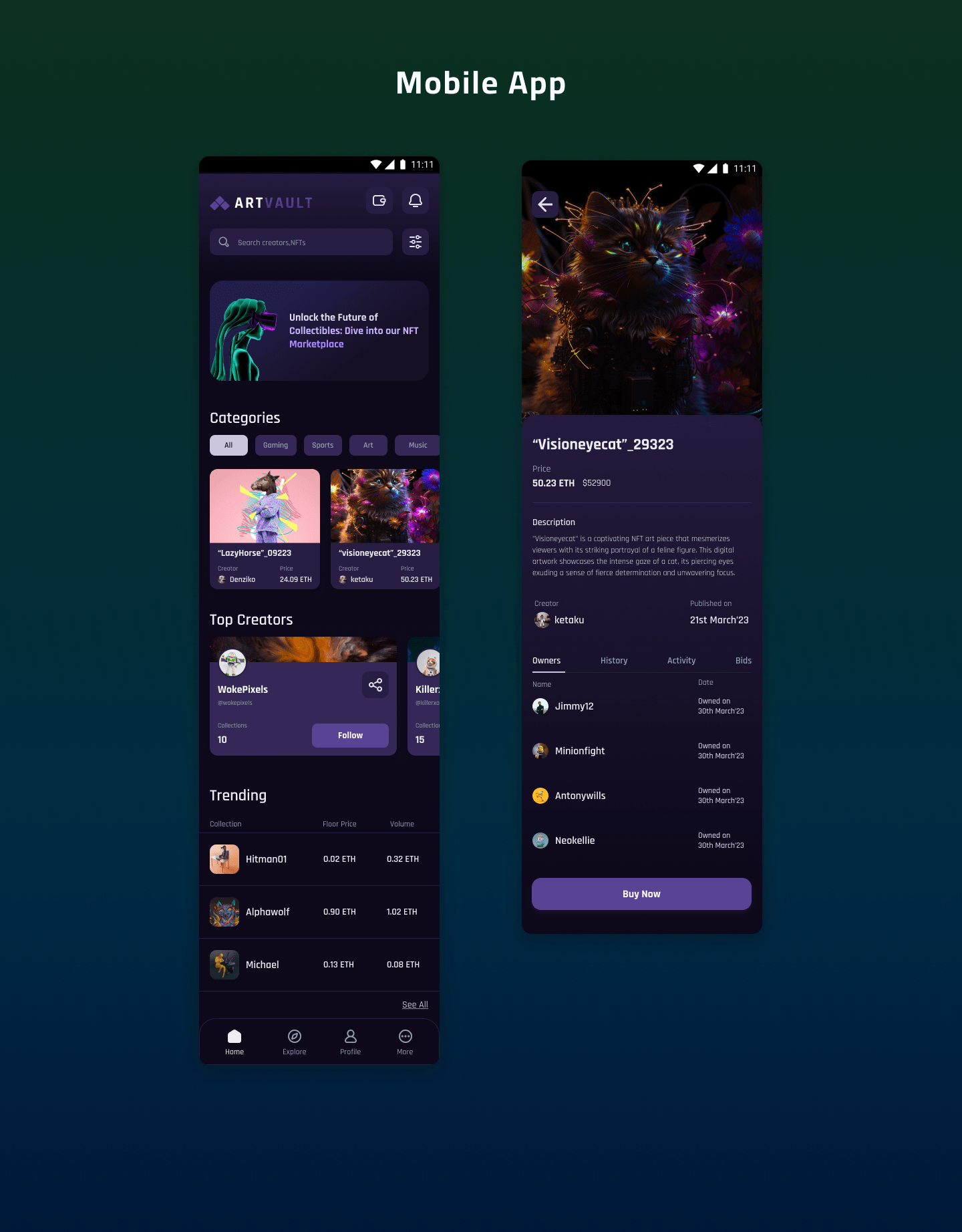 NFT Marketplace UI Design