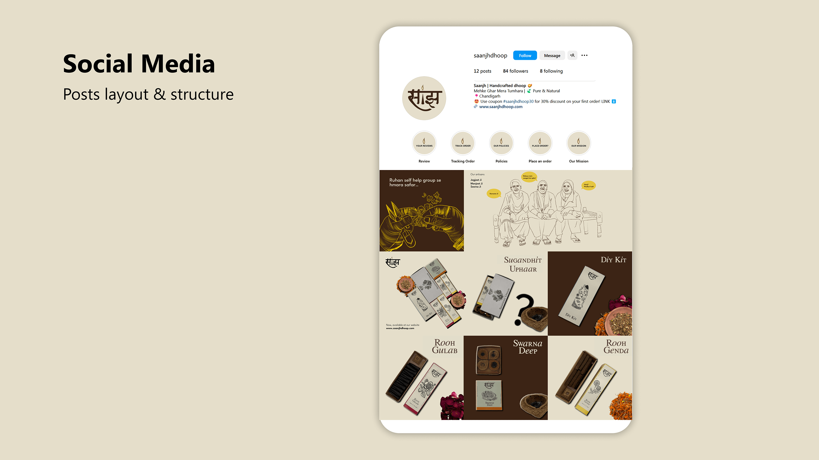 Brand Guideline - Saanjh, an incense stick brand