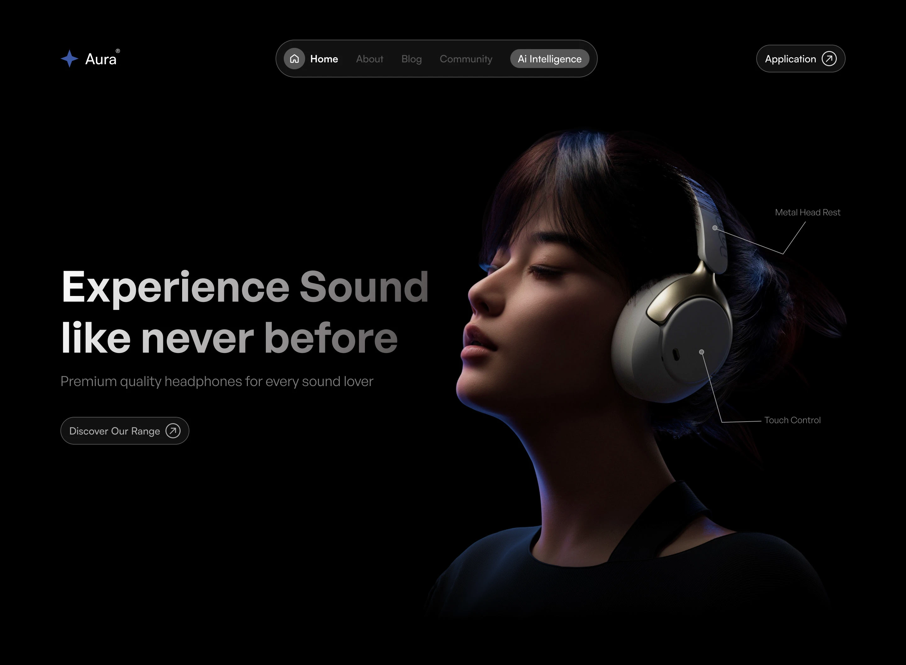 Aura - Premium Headphones Landing Page