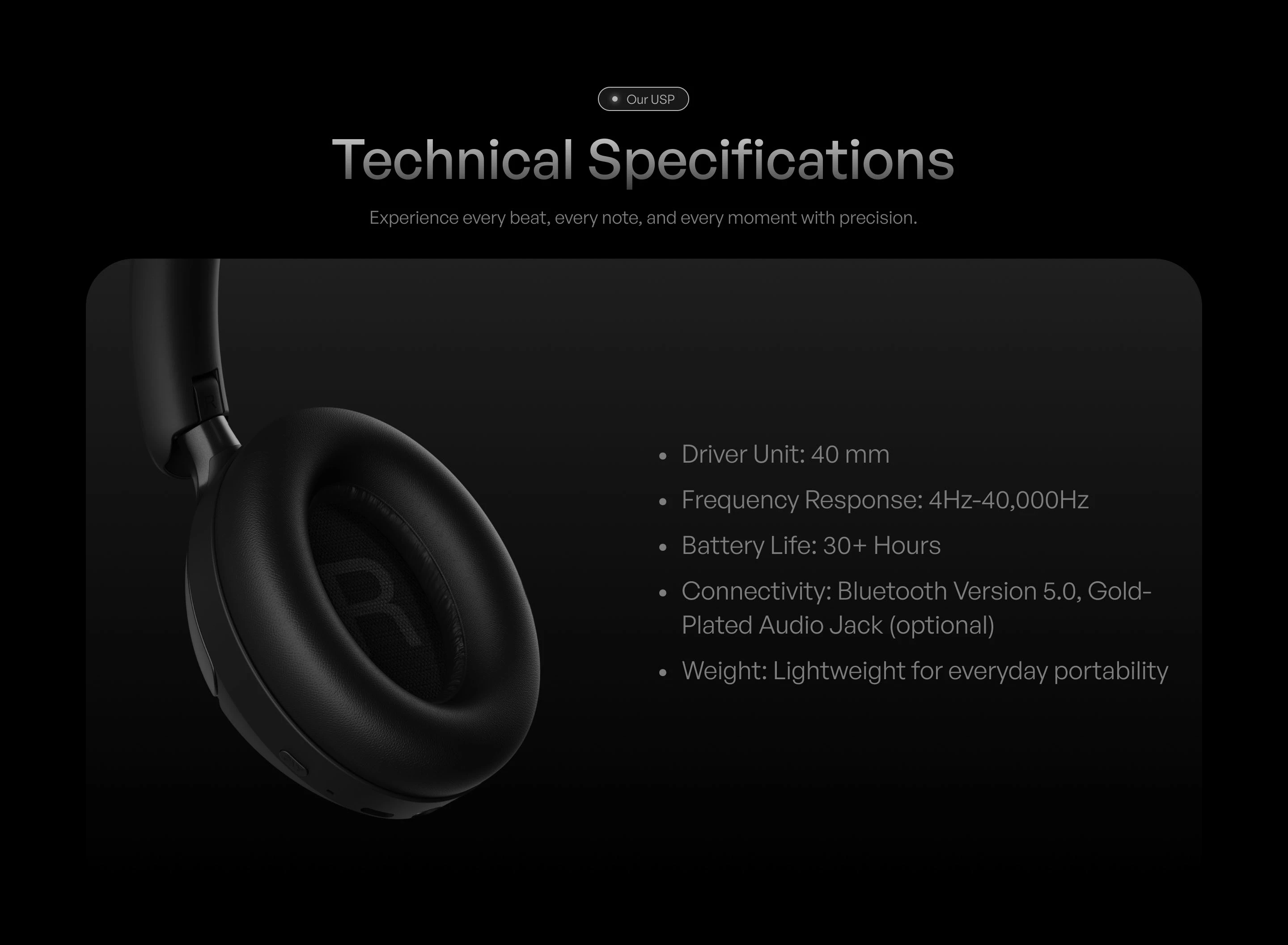 Aura - Premium Headphones Landing Page