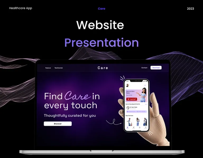 Care (Healthcare App) - Website Presentation