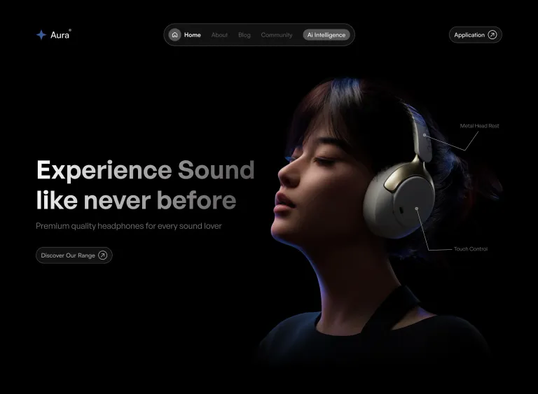 Aura - Premium Headphones Landing Page