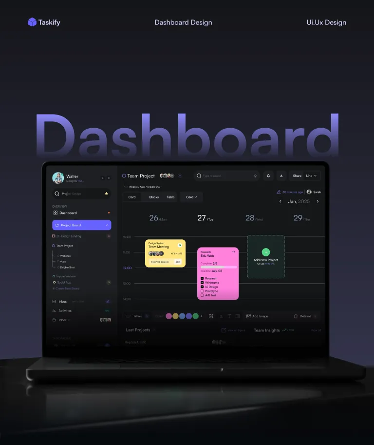 Taskify: Sleek Dashboard UI Design