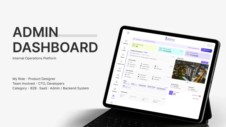 ADMIN DASHBOARD FOR A REAL ESTATE COMPANY