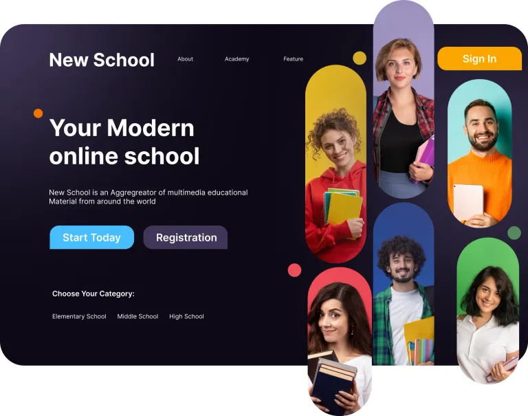 Modern Online School website UI Design