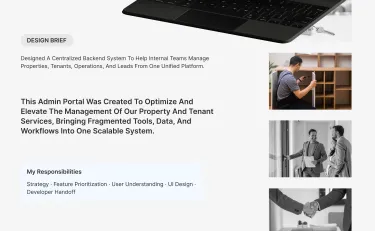 ADMIN DASHBOARD FOR A REAL ESTATE COMPANY