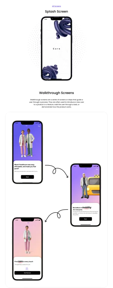 Care (Healthcare App) - iOS Presentation