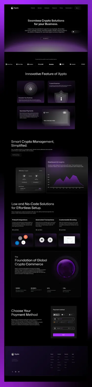 Branding, UI/UX, Webflow | B2B Crypto SaaS