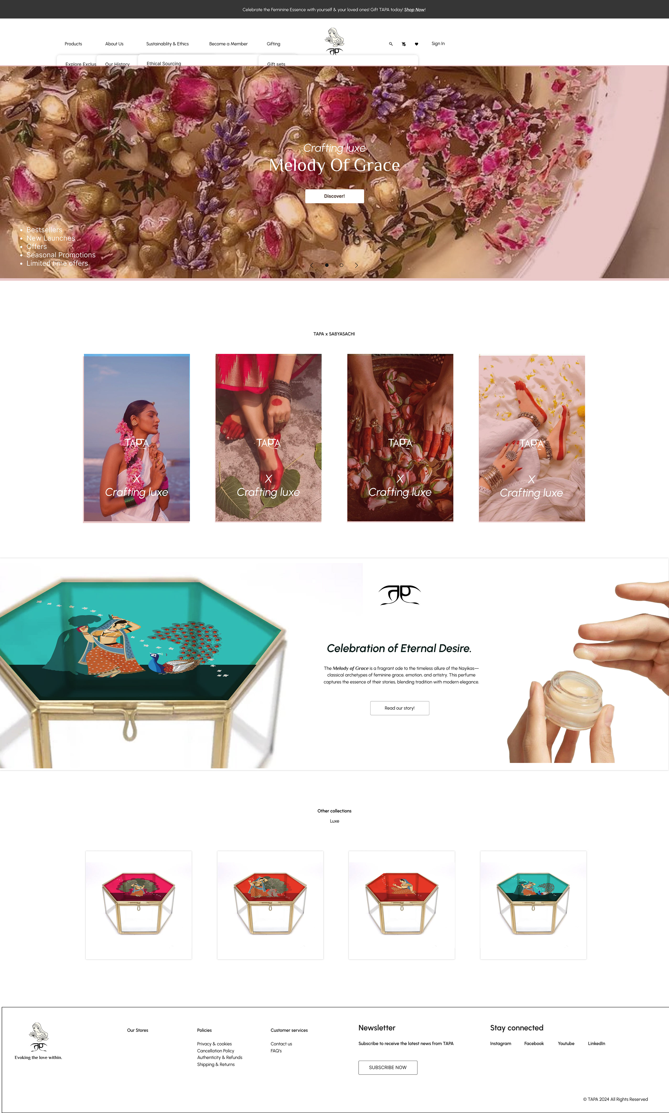 Website Design - TAPA l Wax based perfume brand