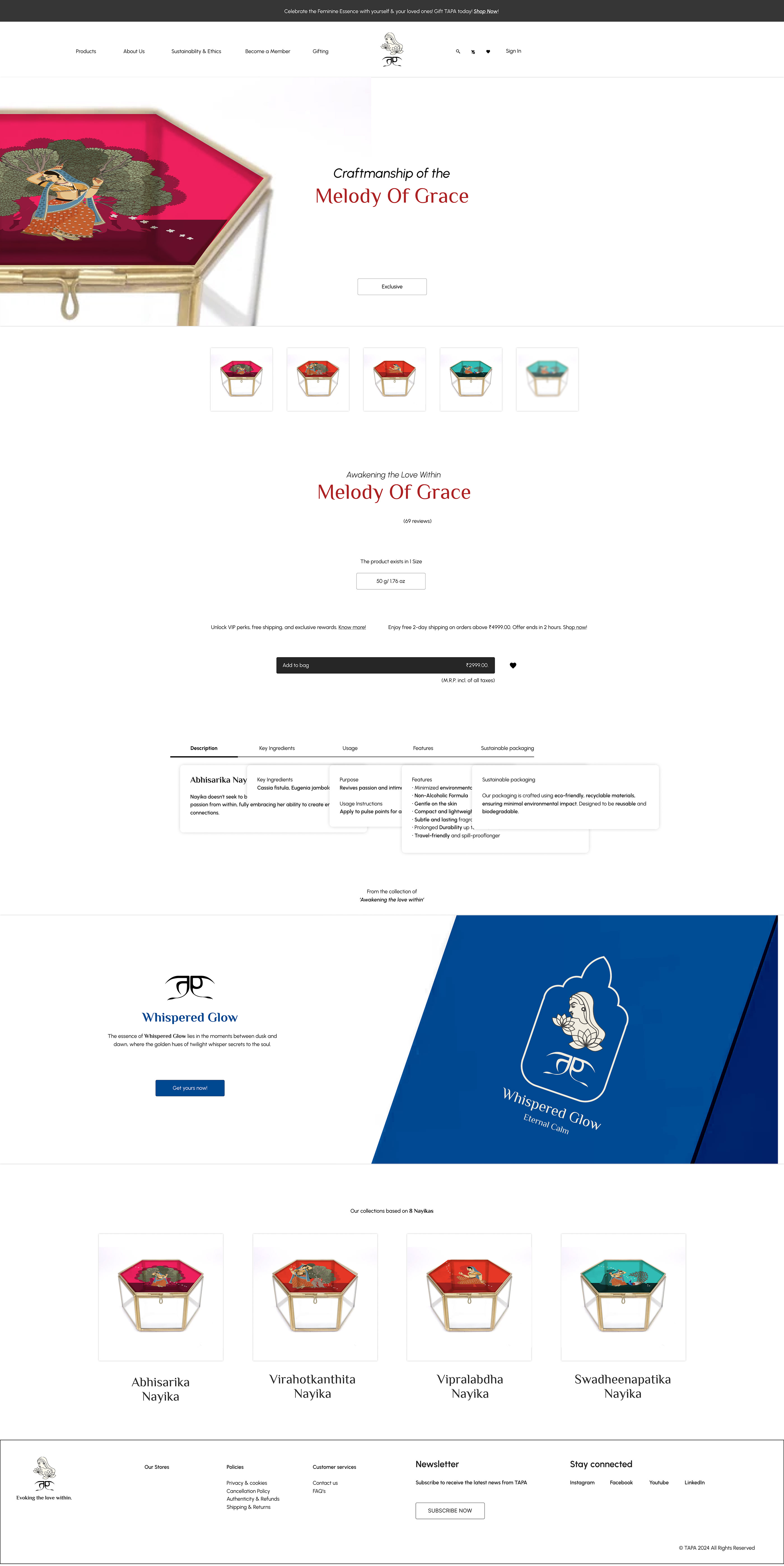 Website Design - TAPA l Wax based perfume brand