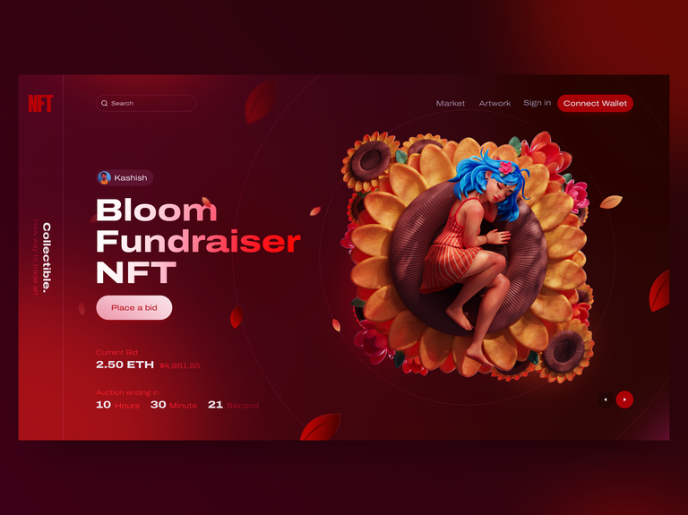 Bloom Fundraiser NFT by Tribhuvan Suthar on Dribbb