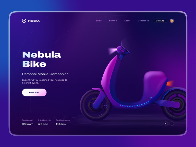 NEBULA Future Bike UI by Tribhuvan Suthar on Dribb